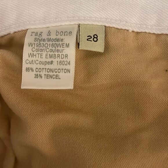 Rag & Bone Women's White Fringe Hem Floral Embroidery Justine Short Size 28 NWT - Picture 10 of 10